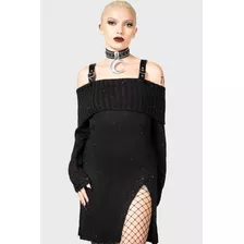 Killstar Vestido Achylsa Calientito/suave Negro Con Brillos