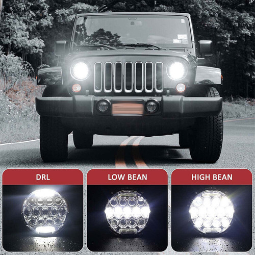 Faro Led De 7 Pulgadas Para 1976-1984 1985 1986 Jeep Cj-7 Foto 8