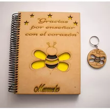 Día Del Maestro Cuaderno Llavero Más Portalápices 