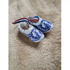 Par De Sapatinhos Miniatura Porcelana Holandesa/tamancos 