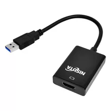 Adaptador Conversor Usb A Hdmi Nisuta Nscoushd2 Aluminio Fhd