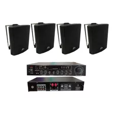 Combo Sonido Ambiental 4 Cabinas 4 Y 1 Amp Con Bt/usb/fm