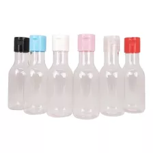 100 Mini Garrafinha De Plastico 50ml Tampa Flip Top - Frasco