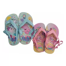 Kit 2 Pares Chinelo Infantil Baby Sandalia B3ebê Menina L3