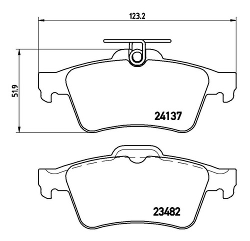 Set-4 Balatas Traseras Pontiac Solstice 2.4l L4 06/07 Brembo Foto 2