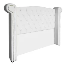 Cabeceira Estofada Sienna Capitonê Box Casal 140cm Branco