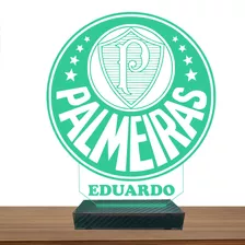 Luminária Led 3d Time Palmeiras Abajur Nome Personalizado 
