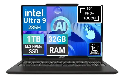 Msi Venture 16 Ai 2026 U9 285H 1Tb/32Gb Touch Solid Gray