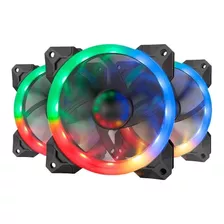 Kit Cooler Fan Redragon Com 3 Unidades Rgb 12cm Gc-f008