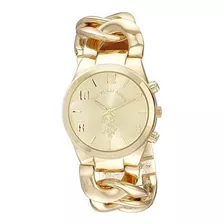 U.s. Polo Assn. Reloj Con Pulsera De Eslabones Dorados Usc40