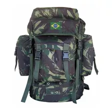 Mochila Paraquedista Camuflada Bordada Bandeira Do Brasil