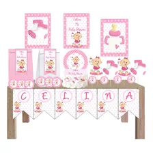 Combo Cotillon Personalizado Baby Shower Para 20 Invitados