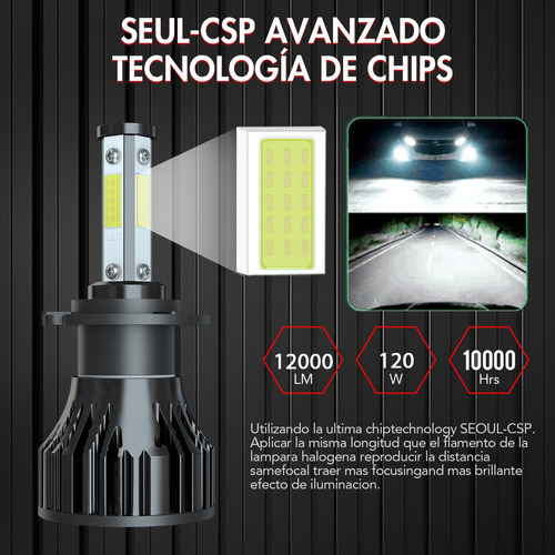 11000lm Kit De Faros Led Luz Alta Y Baja Para Renault Series Foto 7