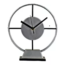 Reloj De Mesa Hierro 20x23x8cm Gris