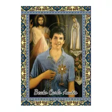 100 Santinho Beato Carlo Acutis (oração No Verso) - 7x10 Cm