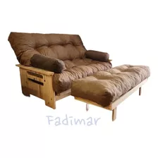 Futon Cama Sillon 2 Cuerpos Colchon Gabardina - Fadimar