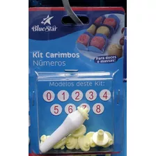 Kit Carimbo Números Blue Star 10 Peças