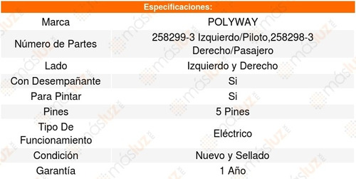 Set 2 Espejos Polyway Dodge Caravan 01_08 Foto 4