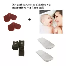 Kit 6 Absorventes Bebê Refil Microfibra Elástico E Lã Café