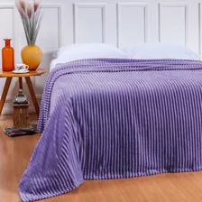 Manta Soft Canelada Para Cama Solteiro Cobertor Dia A Dia Cor Vermelho