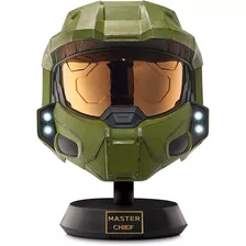 Casco Halo Master Chief Deluxe Con Soporte Y Luces Led.