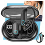 Fone De Ouvido Bluetooth Tws Esportivo Com Gancho Para Academia E Corrida Preto
