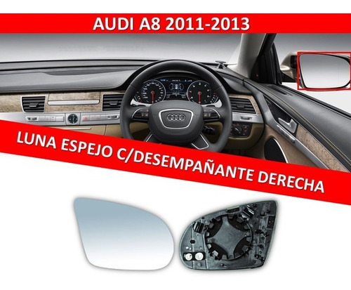 Luna Espejo C/desempaante Audi A8 2011-2013 Derecha Foto 2