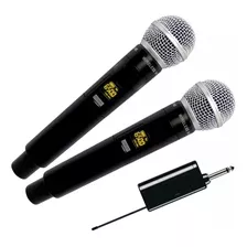 Kit 2 Microfones Sem Fio Recarregavel Com Longo Alcance 