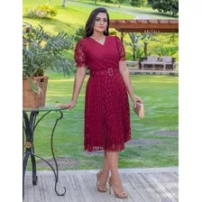 Vestido Feminino Gode Midi Moda Evangelica Rodado Estampado