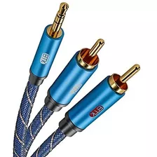 3.5mm Aux A Rca Estéreo Del Divisor De Cables De Nylon Trenz