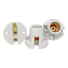 Kit 5 Bocal Fixo Teto Soquete E14 Porcelana Branco Decorlux