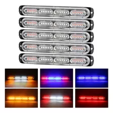 Kit De 5 Barras E 24 Leds Side Light Strobe Car Patrol Motoc