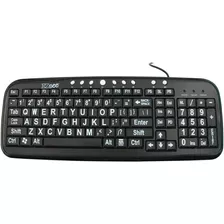 Ez Ver Gran Imprimir Teclado-teclas Negras-impresion Blanca