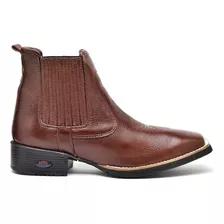 Bota Botina Country Texana Bico Fino Masculina Couro Gugi