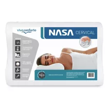 Travesseiro Nasa Cervical Capa Repelente A Líquidos Com Zíper Alinhar A Postura 200 Fios Viva Conforto