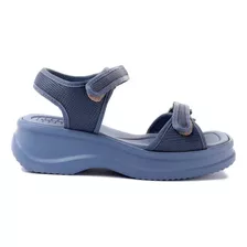 Sandalia Casual Vera Solft C/velcro Azaleia Azul Jean Mishop