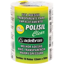 Fita Adesiva - Polisil 12mmx50m.transparente - Adelbras