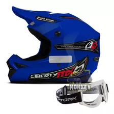 Capacete De Trilha + Óculos Cores Motocross Mx Pro Tork