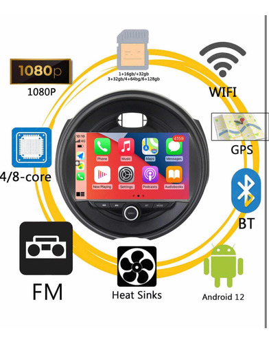 Radio Andorid Carplay Mini Cooper F54 F55 F56 2014-2016 Foto 2