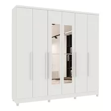 Guarda-roupa Casal Com Espelho Veneza 6 Pt 4 Gv Neve Cor Branco