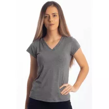 Blusa Basic Feminina Gola V Camiseta Visco Lycra 3004.c2