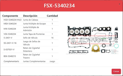 Juego De Juntas De Mazda Cx-7 Mzr L4 2.3l 16 Valv. 2007-2012 Foto 3