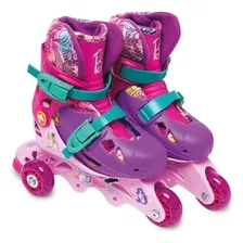 Patins 3 Rodas Ajustavel Barbie 29 A 32 Sem Acessorios Fun