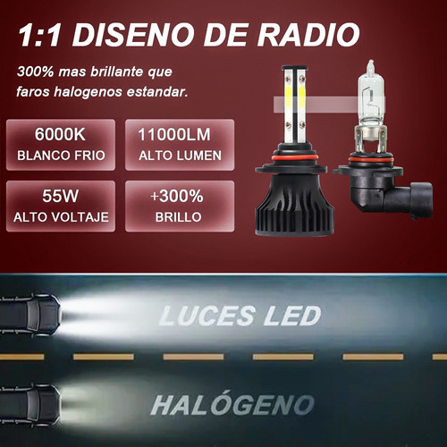 Kit De Focos Led Luz Alta Y Baja 14000 Lm 6000 K Para Dodge Foto 5