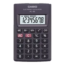 Calculadora Casio Básica Ultraportátil 8dígitos Hl4a -preta