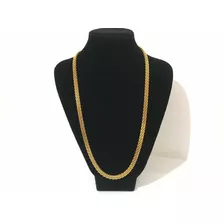 Cadena Chinesca Acero Enchape En Oro 18k Hombre 24 PuLG