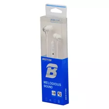 Manos Libres In-ear Beston Melodious, Control Volumen, Blanc