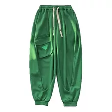 Pantalon Baggy Verde Techwear Moda Jogger 126 Niños