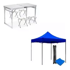 Mesa Plegable Con 4 Pisos + Toldo Araña 3x3/ Directo Market