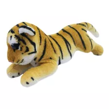 Tigre Filhote Deitado Realista 25cm - Pelúcia